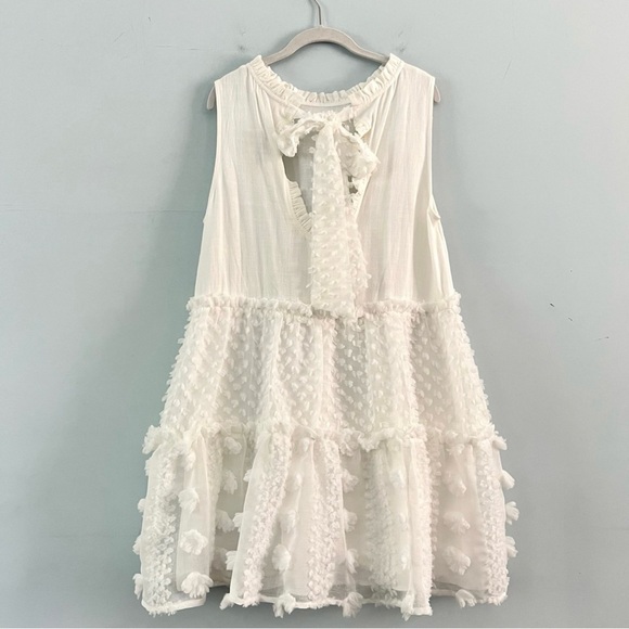 NWT Impressions Charming Attitude White Tiered Shift Mini Dress - Picture 7 of 10